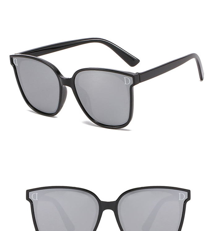 Fashion Bright Black Powder D-shaped Childrens Uv Protection Concave Sunglasses,Women Sunglasses