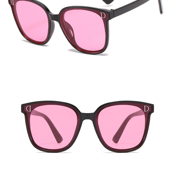 Fashion Pink Frame Gray Piece D-shaped Childrens Uv Protection Concave Sunglasses,Women Sunglasses