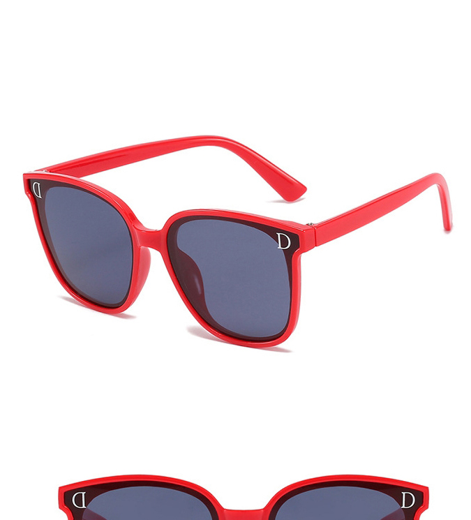Fashion Red And Grey Tablets D-shaped Childrens Uv Protection Concave Sunglasses,Women Sunglasses