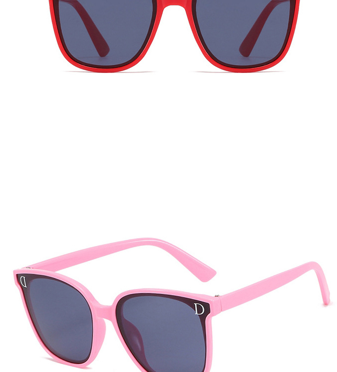 Fashion Bright Black Champagne D-shaped Childrens Uv Protection Concave Sunglasses,Women Sunglasses
