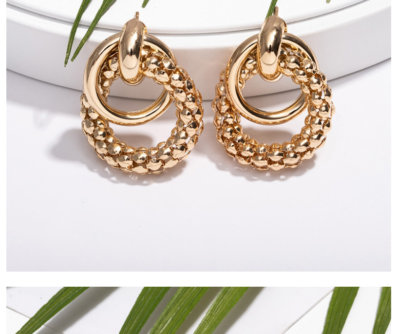 Fashion Multi Round Gold Circle Three-dimensional Multi-round Earrings,Stud Earrings