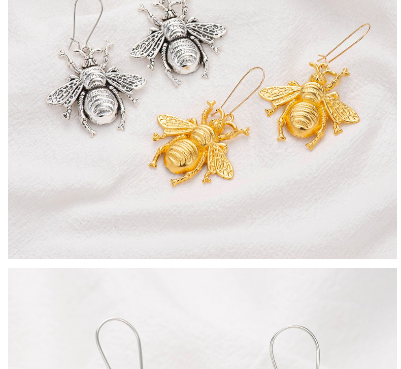 Fashion Silver Color Alloy Insect Bee Earrings,Drop Earrings