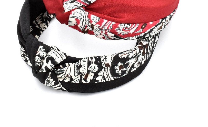 Fashion Red Stitching Abstract Pattern Knotted Headband,Head Band