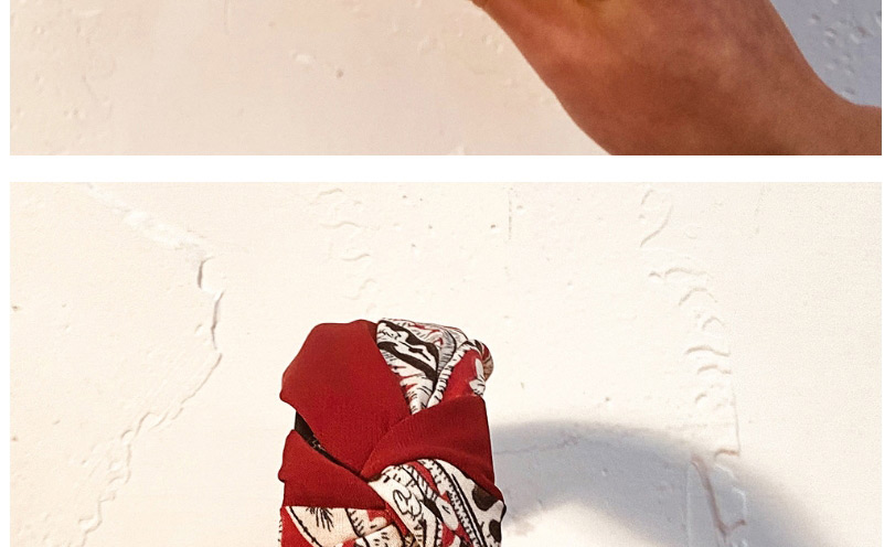 Fashion Red Stitching Abstract Pattern Knotted Headband,Head Band