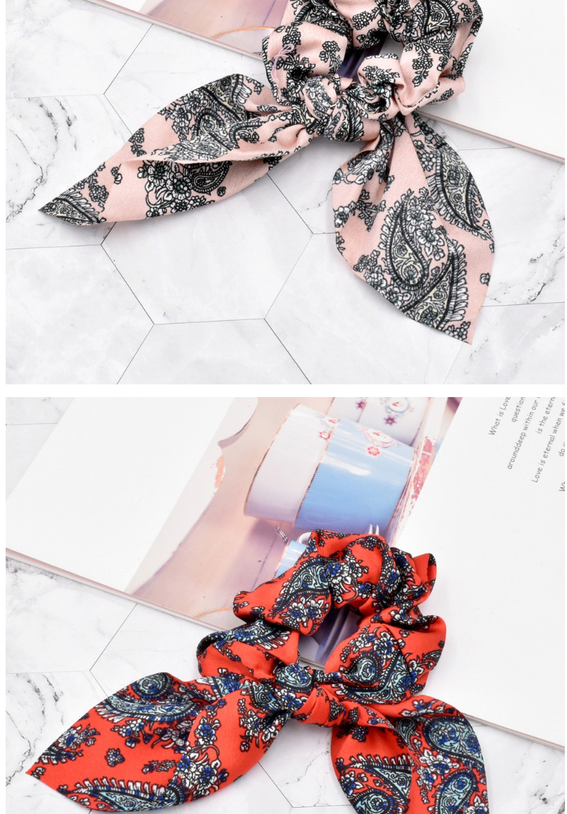 Fashion Cashew Flower Korean Pink Cashew Flower Fabric Silk Scarf Ribbon Hair Tie,Hair Ring