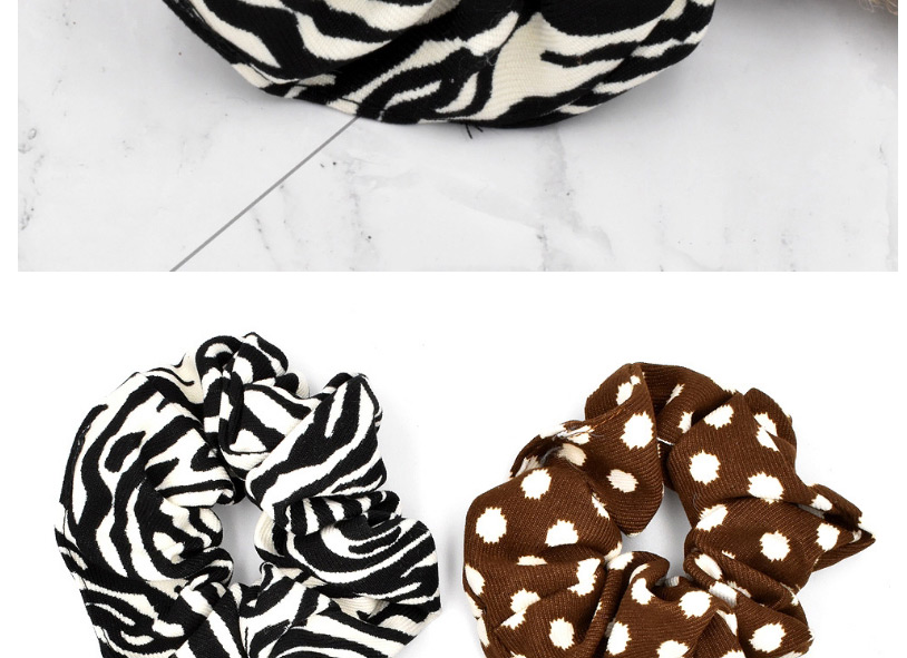 Fashion Polka Dot Brown Dot Fabric Zebra Hair Tie,Hair Ring