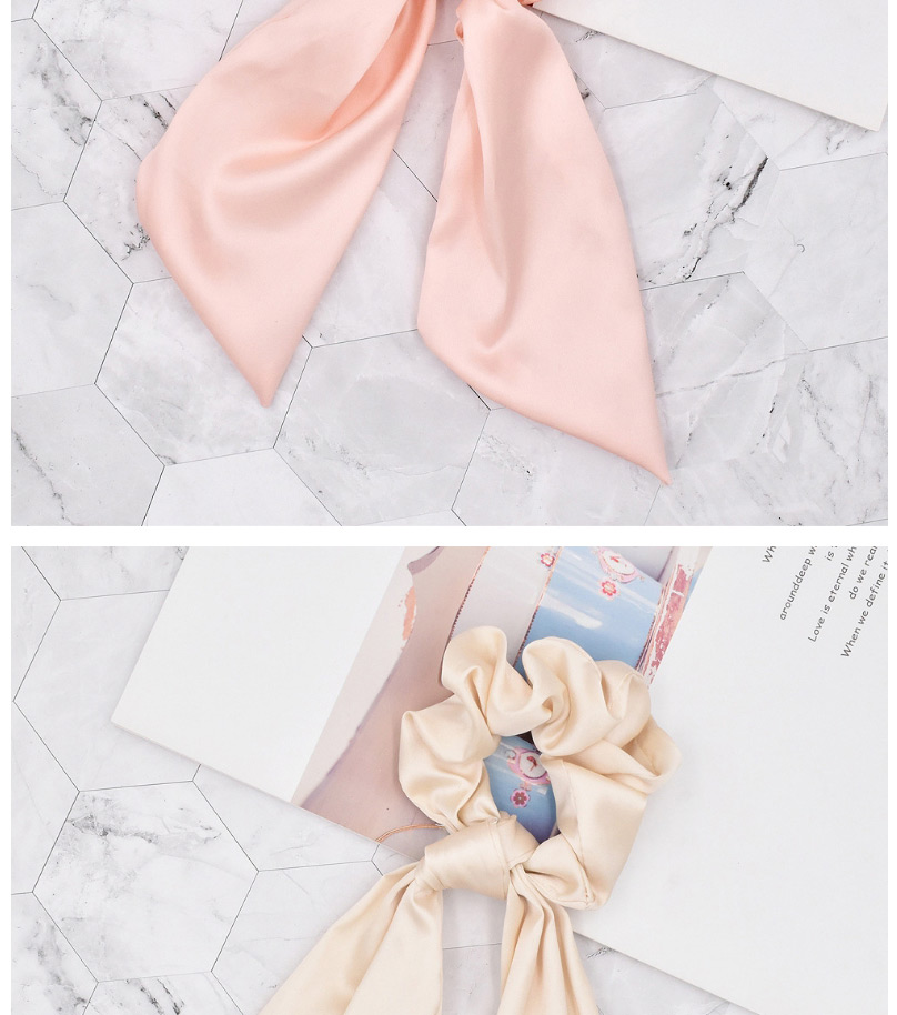 Fashion Korean Pink Solid Color Ribbon Silk Scarf Large Intestine Hair Ring,Hair Ring