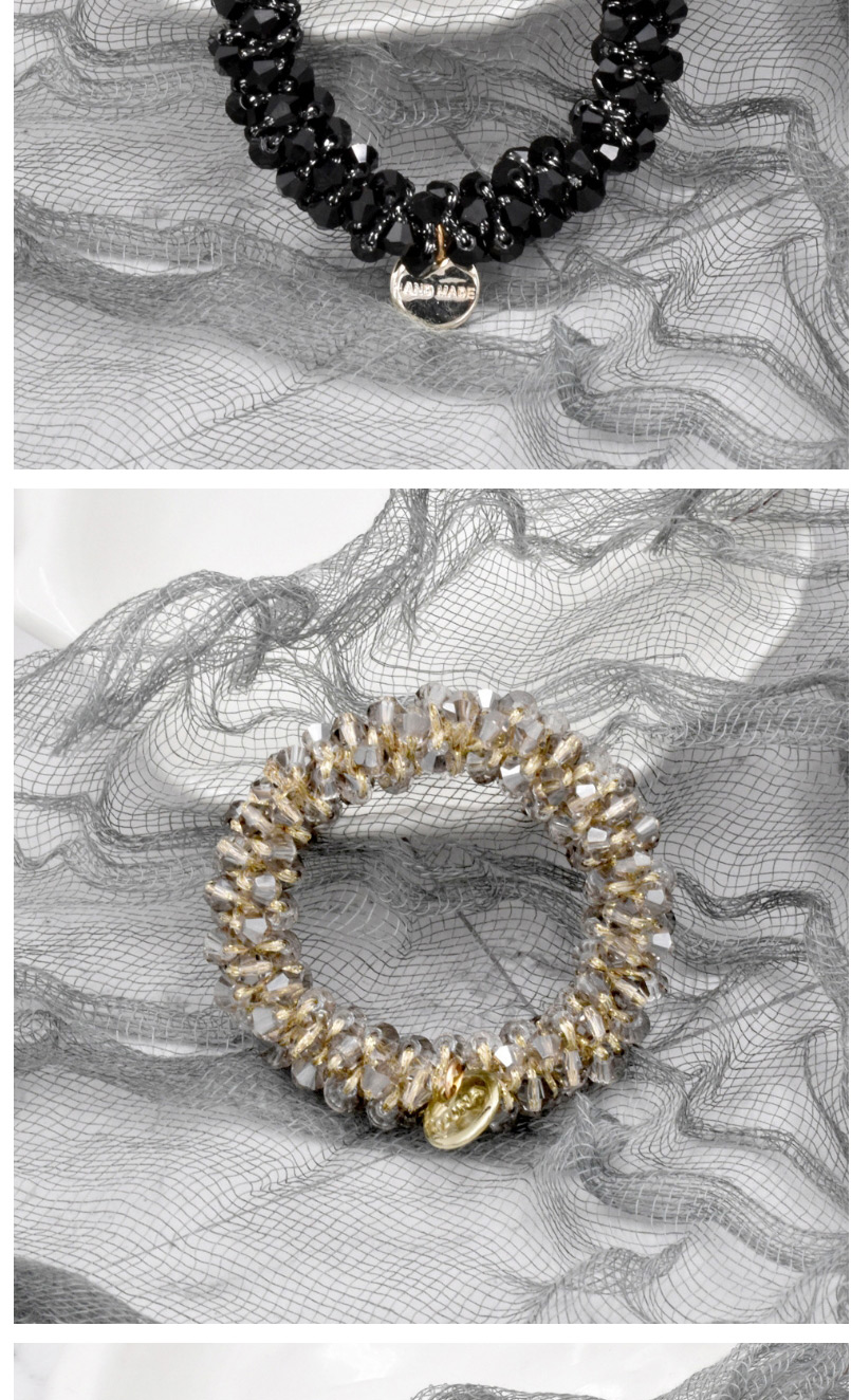 Fashion Color Crystal Braided Pearl Hair Tie,Hair Ring