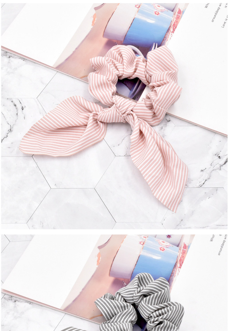 Fashion Striped Pink Polka Dot Streamer Fabric Striped Large Intestine Hair Tie,Hair Ring