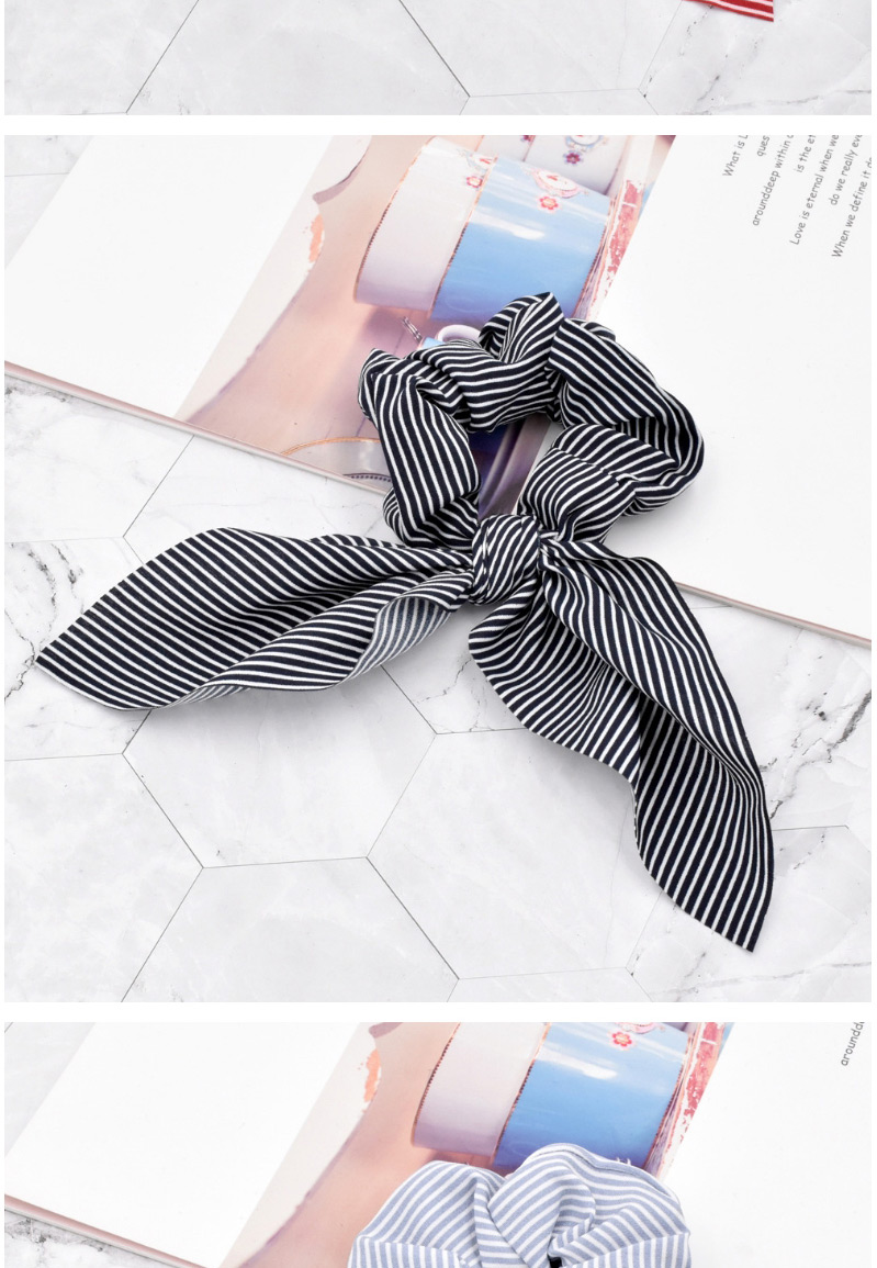 Fashion Striped Gray Polka Dot Streamer Fabric Striped Large Intestine Hair Tie,Hair Ring