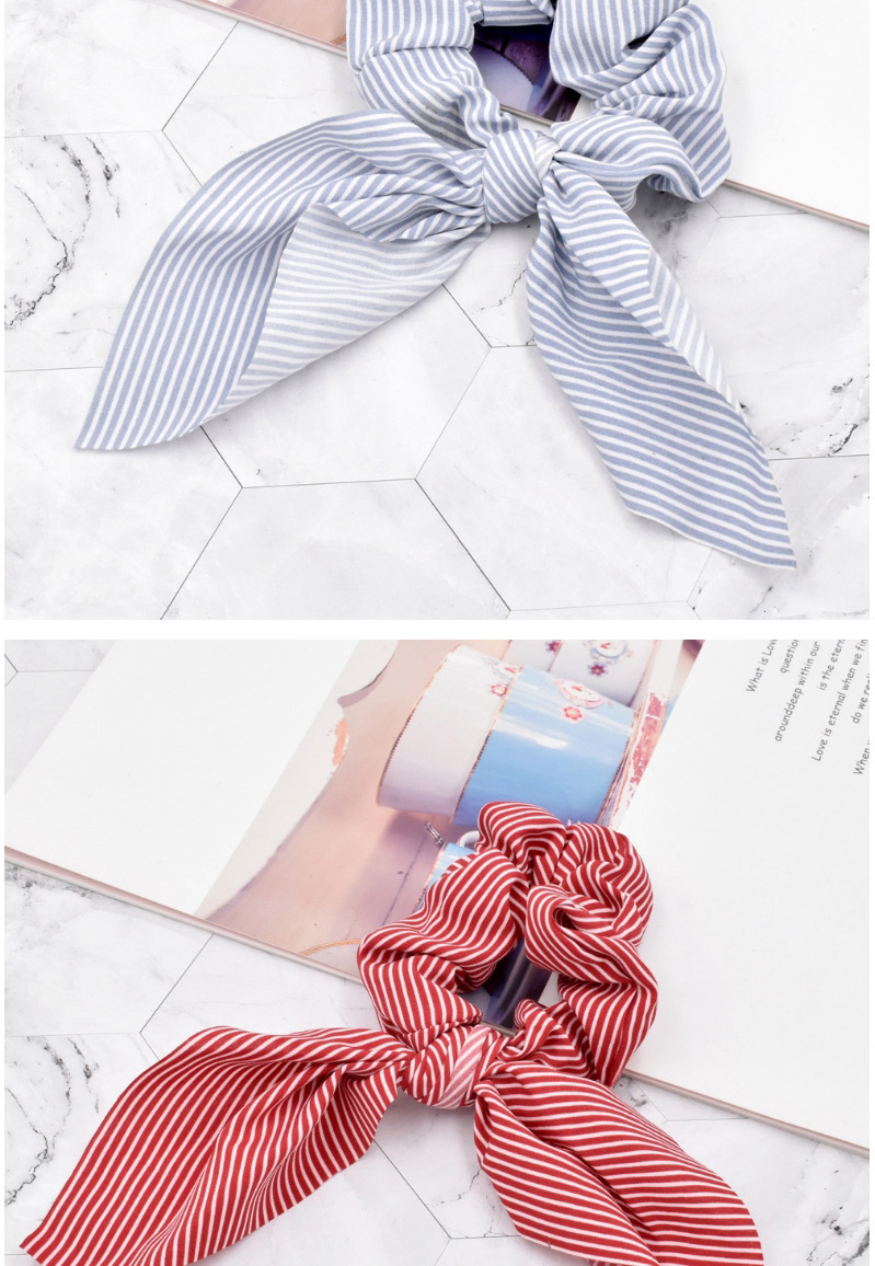 Fashion Striped Gray Polka Dot Streamer Fabric Striped Large Intestine Hair Tie,Hair Ring