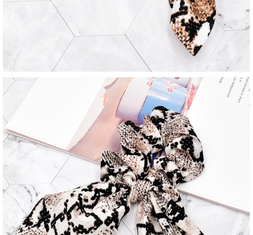 Fashion Leopard Black Fabric Leopard Print Streamer Snakeskin Print Large Intestine Hair Tie,Hair Ring