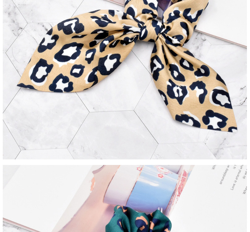 Fashion Snakeskin Brown Fabric Leopard Print Streamer Snake Skin Print Large Intestine Hair Tie,Hair Ring