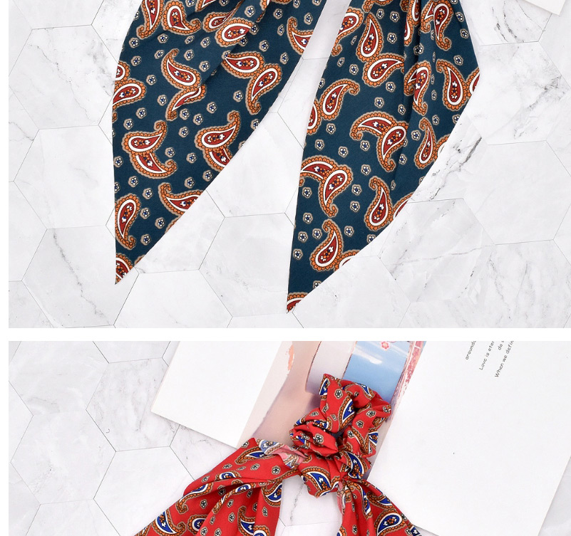 Fashion Armygreen Cashew Flower Ribbon Fabric Silk Scarf Large Intestine Hair Tie,Hair Ring
