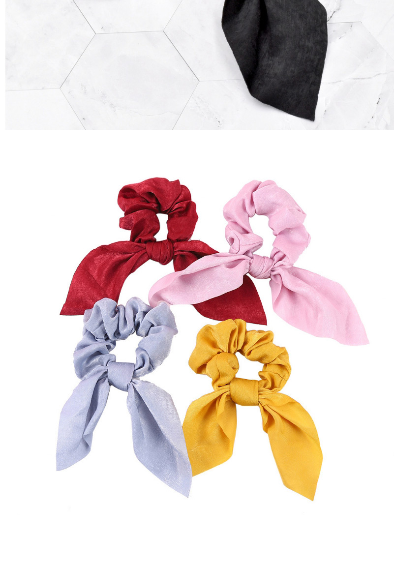 Fashion Pink Pure Color Silk Scarf Fabric Knotted Hair Tie,Hair Ring