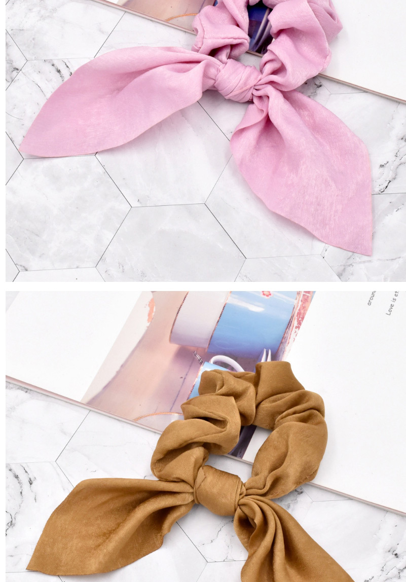 Fashion Beige Pure Color Silk Scarf Fabric Knotted Hair Tie,Hair Ring