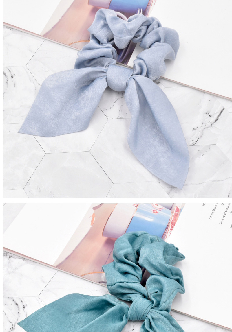 Fashion Blue Pure Color Silk Scarf Fabric Knotted Hair Tie,Hair Ring