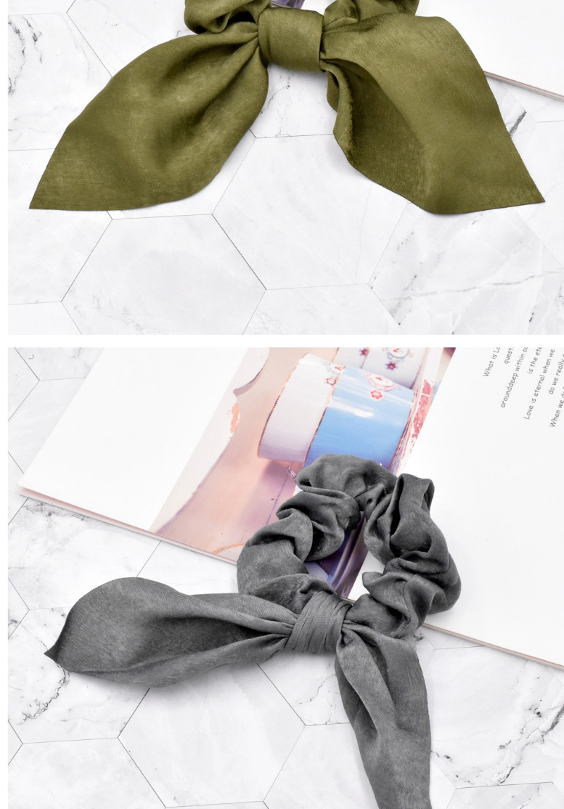 Fashion Brown Pure Color Silk Scarf Fabric Knotted Hair Tie,Hair Ring