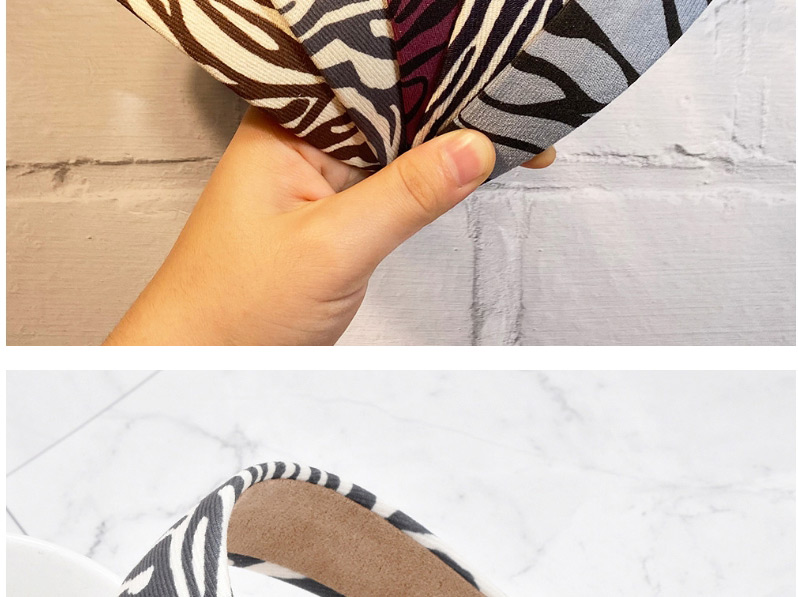 Fashion Zebra Pattern Coffee Zebra Print Headband With Wide Fringe Stripes,Head Band