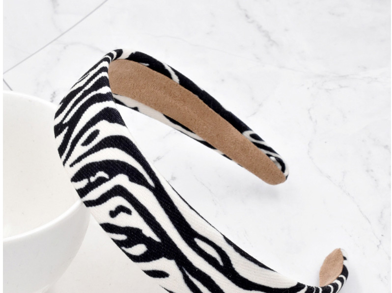 Fashion Zebra Pattern Coffee Zebra Print Headband With Wide Fringe Stripes,Head Band