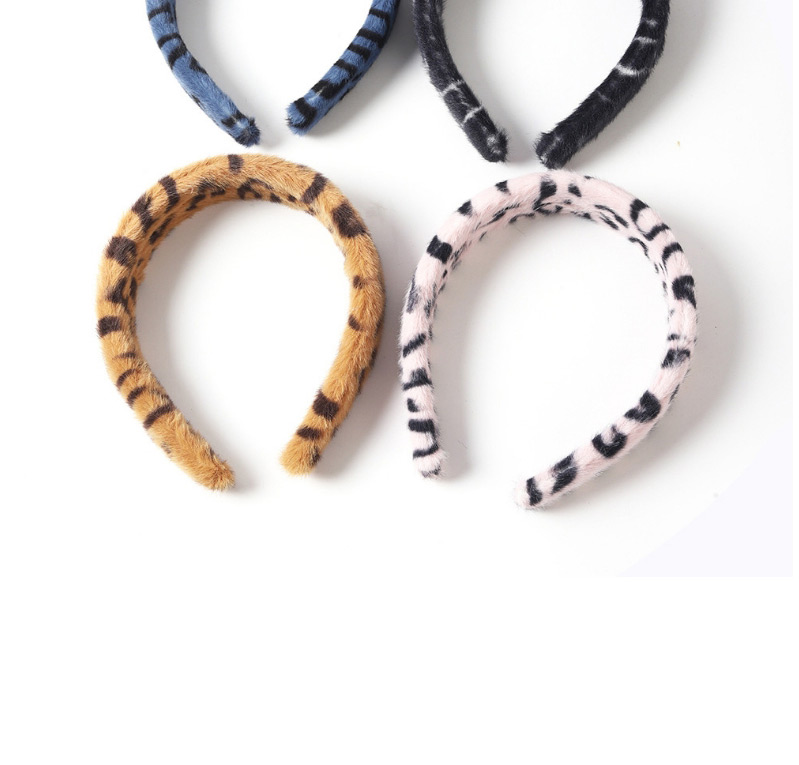 Fashion Leopard Pink Leopard Print Plush Headband,Head Band