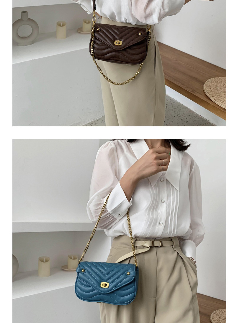 Fashion White Two-piece Textured One-shoulder Chain Crossbody Bag,Shoulder bags