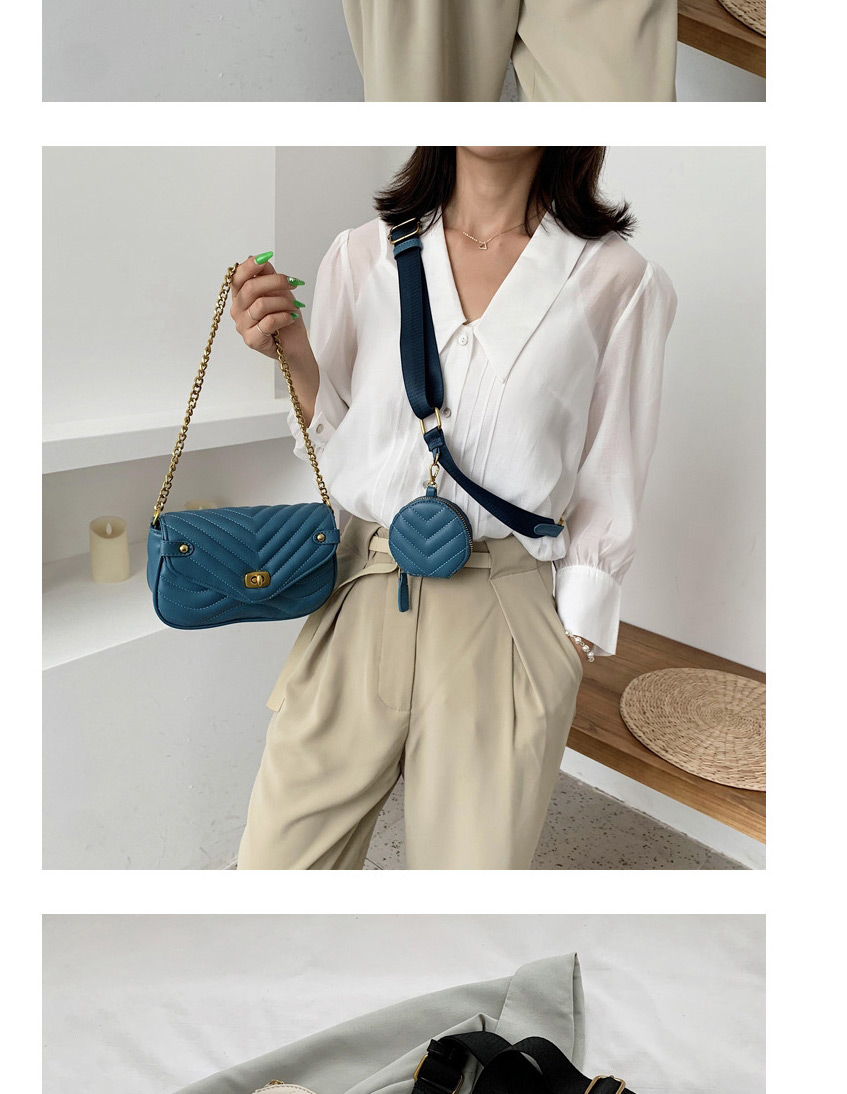 Fashion Coffee Color Two-piece Textured One-shoulder Chain Crossbody Bag,Shoulder bags