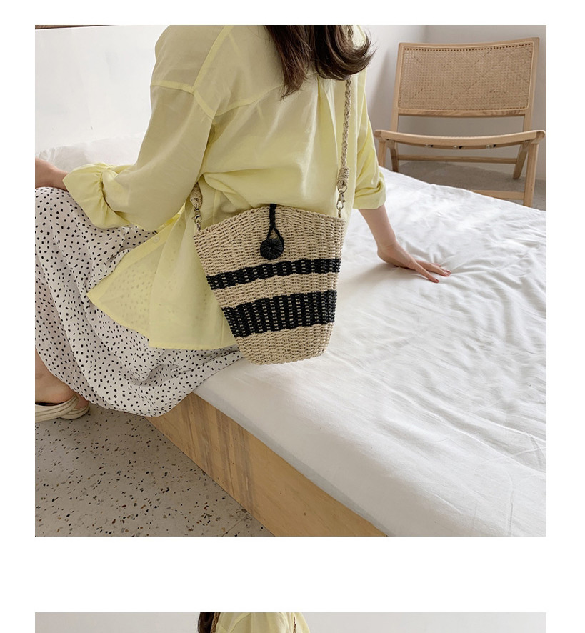 Fashion Khaki Straw Woven Shoulder Messenger Bag,Shoulder bags