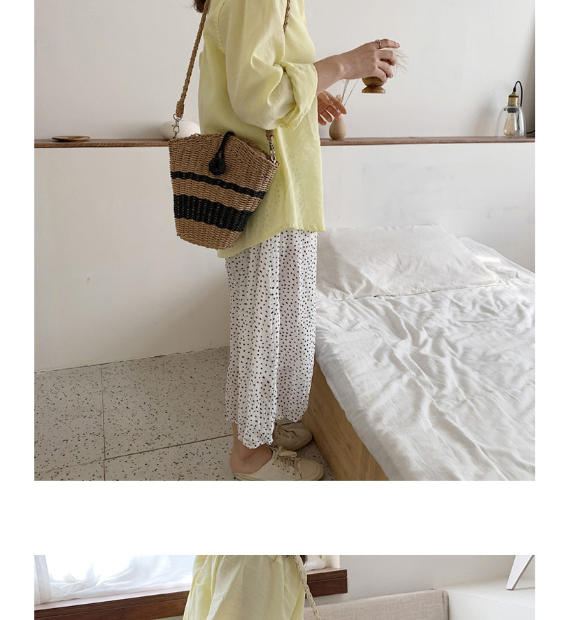 Fashion Khaki Straw Woven Shoulder Messenger Bag,Shoulder bags