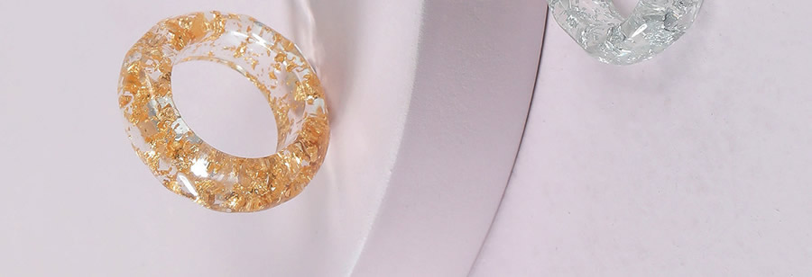 Fashion Suit A Set Of 2 Resin Gold And Silver Foil Rings,Rings Set