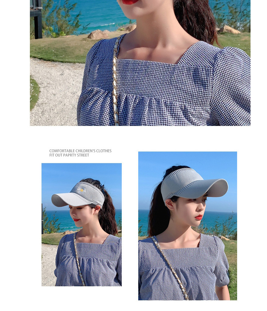 Fashion Beige Little Daisy Knitted Empty Sun Hat,Sun Hats