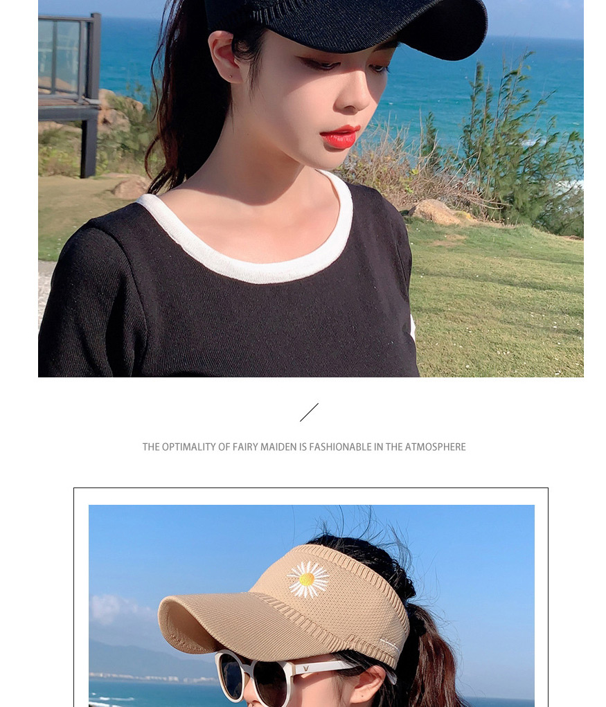 Fashion Gray Little Daisy Knitted Empty Sun Hat,Sun Hats