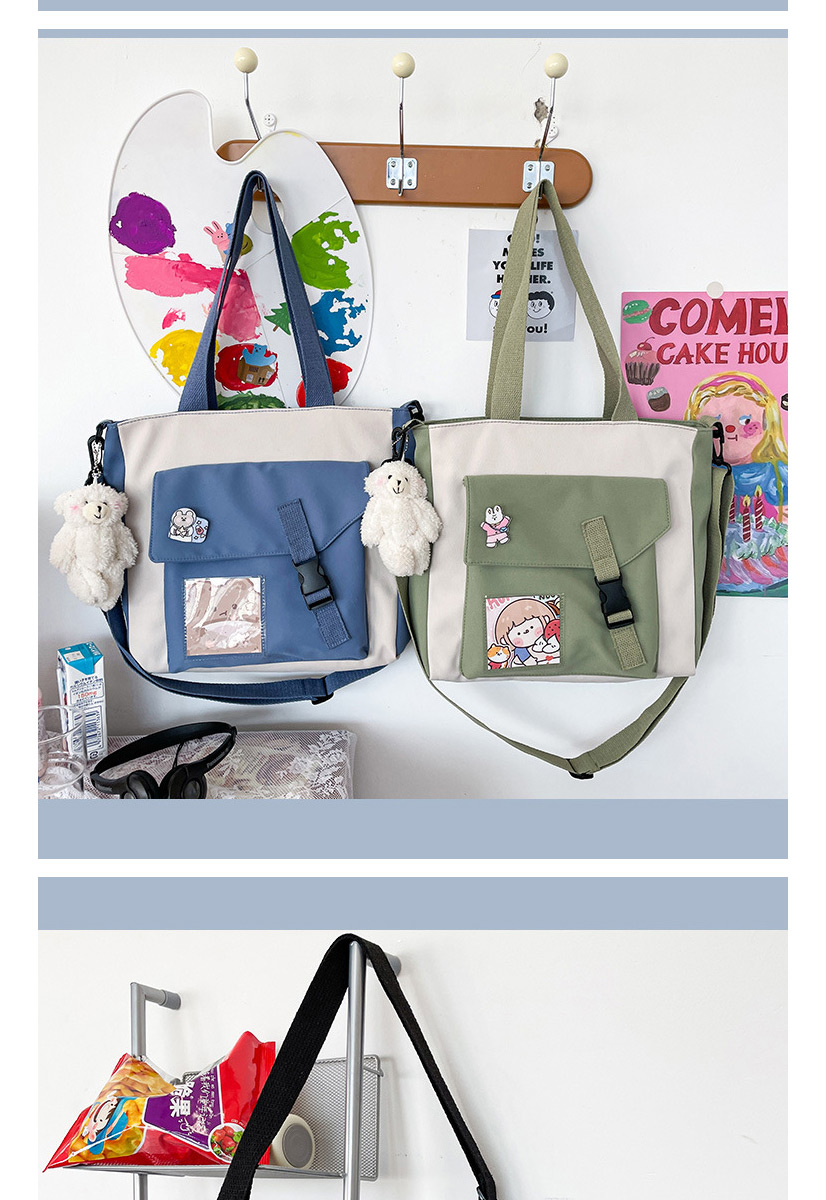 Fashion Black Send Bear Pendant Bear Cartoon Color Matching Shoulder Bag,Messenger bags
