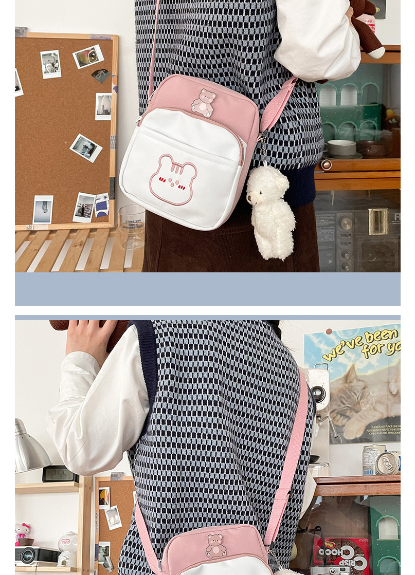 Fashion Blue Without Pendant Cartoon Embroidered Animal Soft Girl Shoulder Bag,Messenger bags