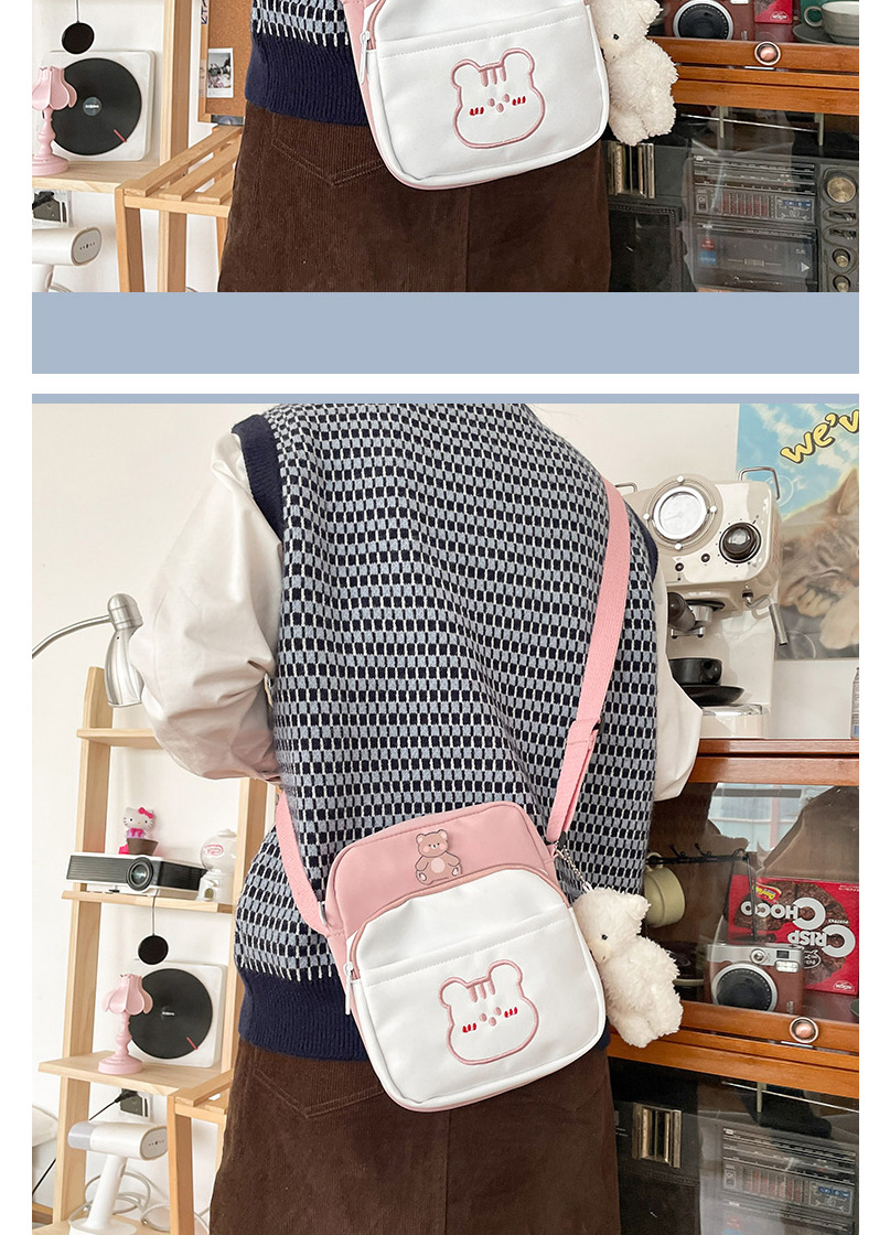 Fashion Blue Without Pendant Cartoon Embroidered Animal Soft Girl Shoulder Bag,Messenger bags