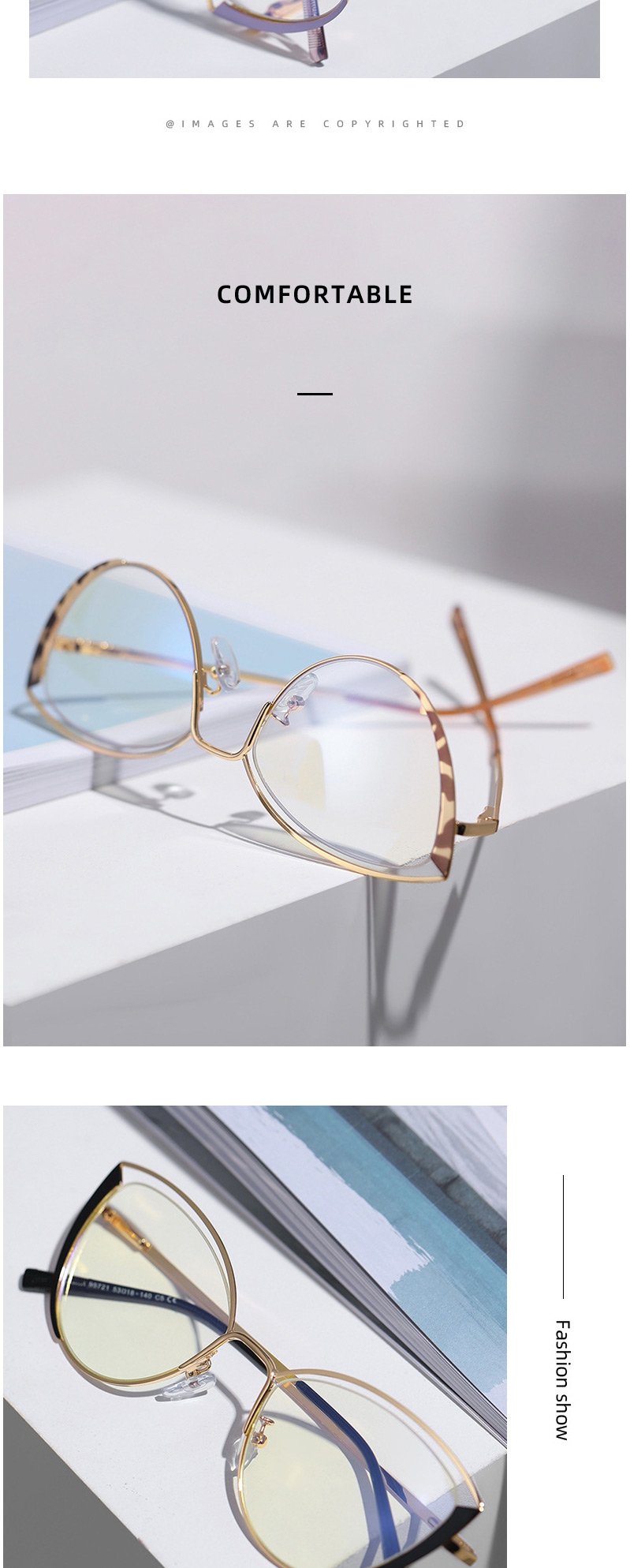 Fashion C13 Leopard Print/anti-blue Light Anti-blue Light Can Be Equipped With Myopia Metal Flat Mirror,Fashion Glasses