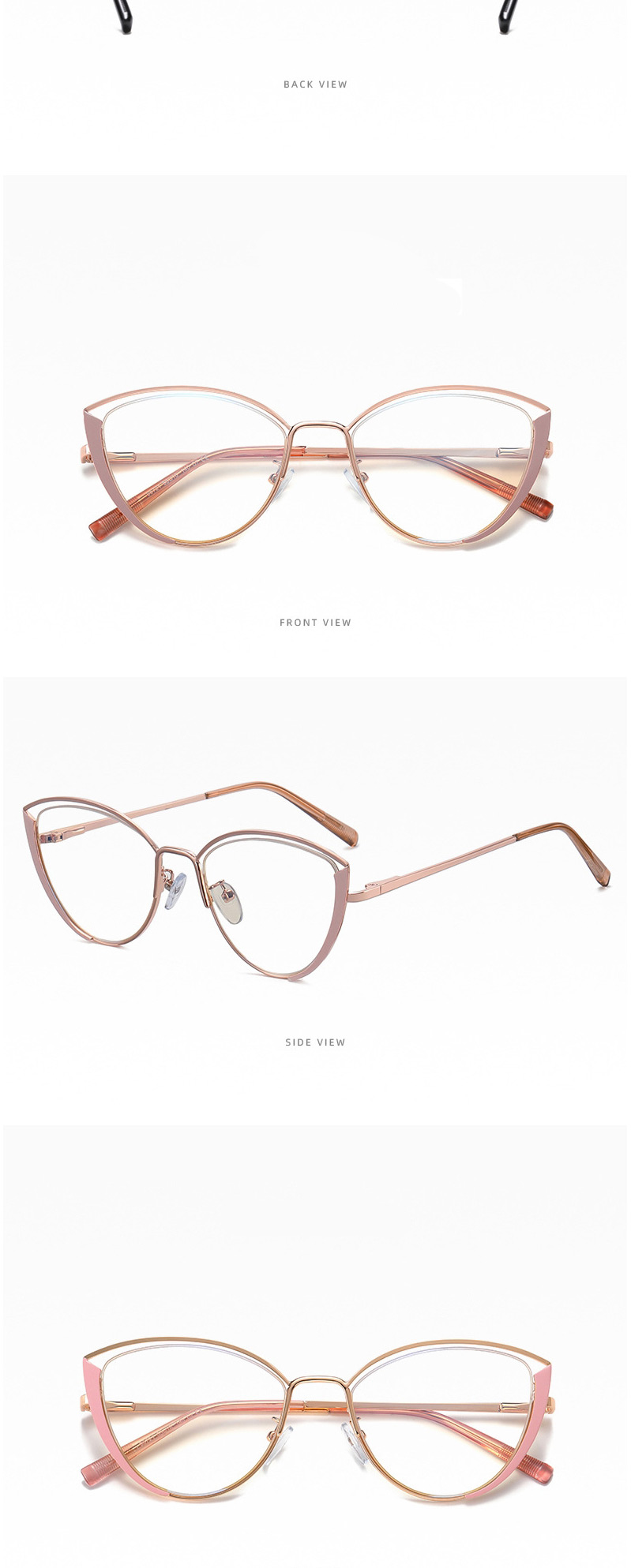 Fashion C2 Pink/anti-blue Light Anti-blue Light Can Be Equipped With Myopia Metal Flat Mirror,Fashion Glasses