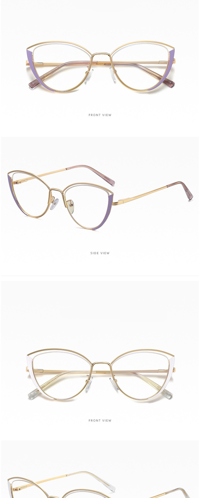 Fashion C3 Violet/anti-blue Light Anti-blue Light Can Be Equipped With Myopia Metal Flat Mirror,Fashion Glasses