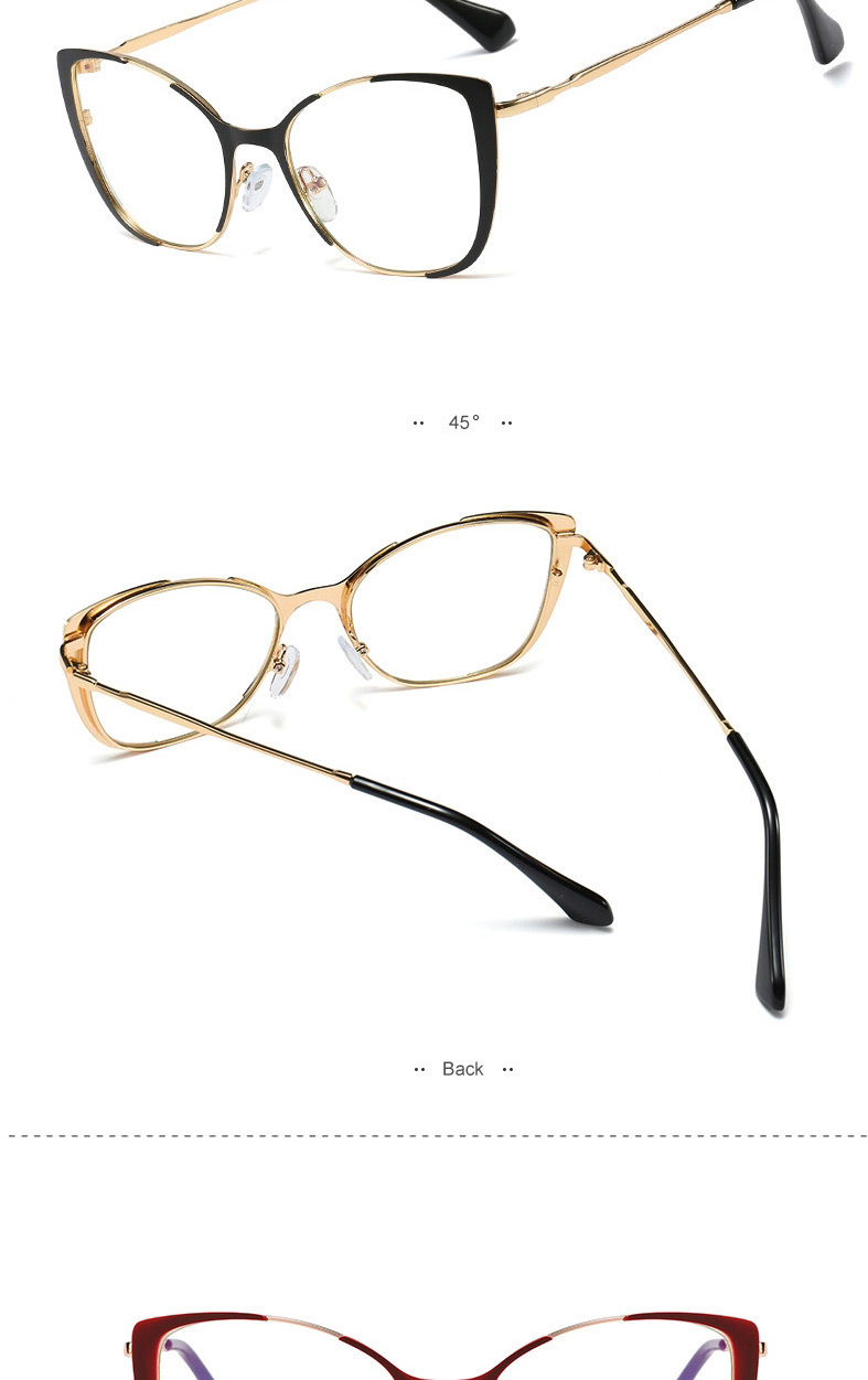 Fashion C9 Dark Brown/anti-blue Light Metal Anti-blue Frame Flat Mirror,Fashion Glasses