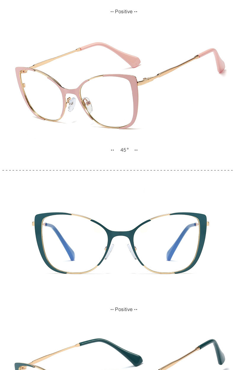 Fashion C2 Pink/anti-blue Light Flat Mirror With Metal Anti-blue Frame,Fashion Glasses
