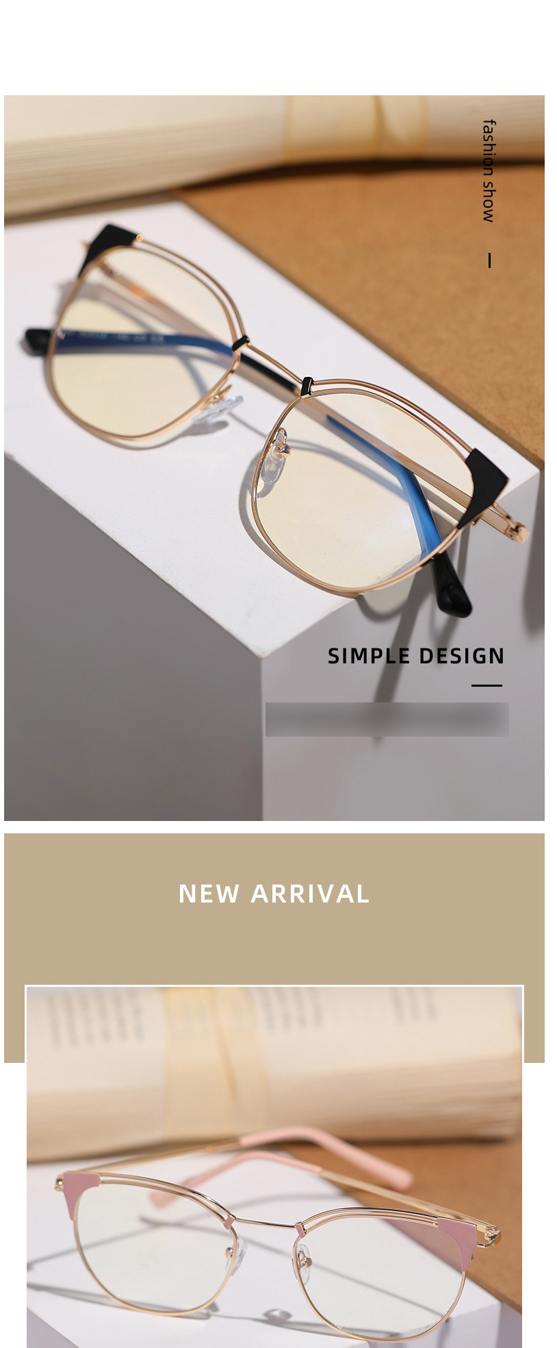 Fashion C8 White/anti-blue Light Metal Anti-blue Glasses,Fashion Glasses