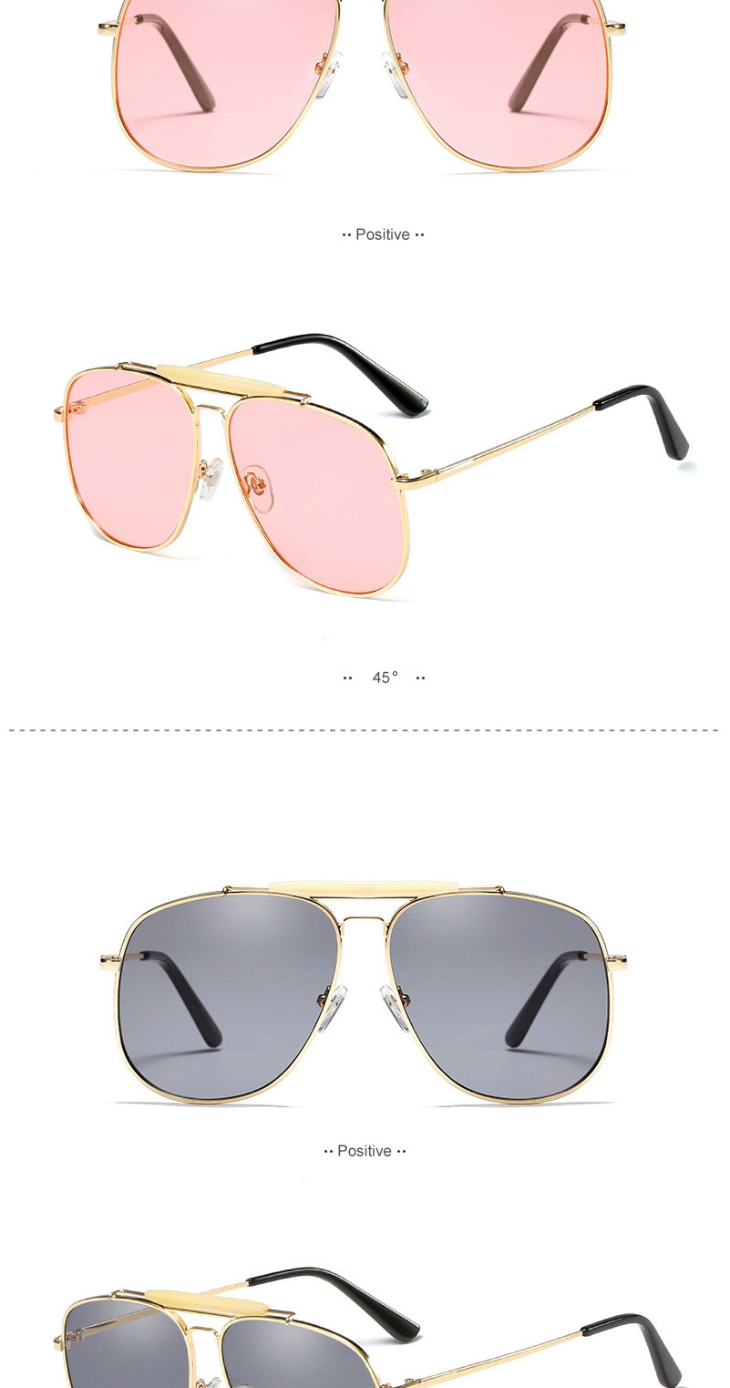 Fashion C5 Gold/blue Film Candy-colored Metal Sunglasses,Women Sunglasses