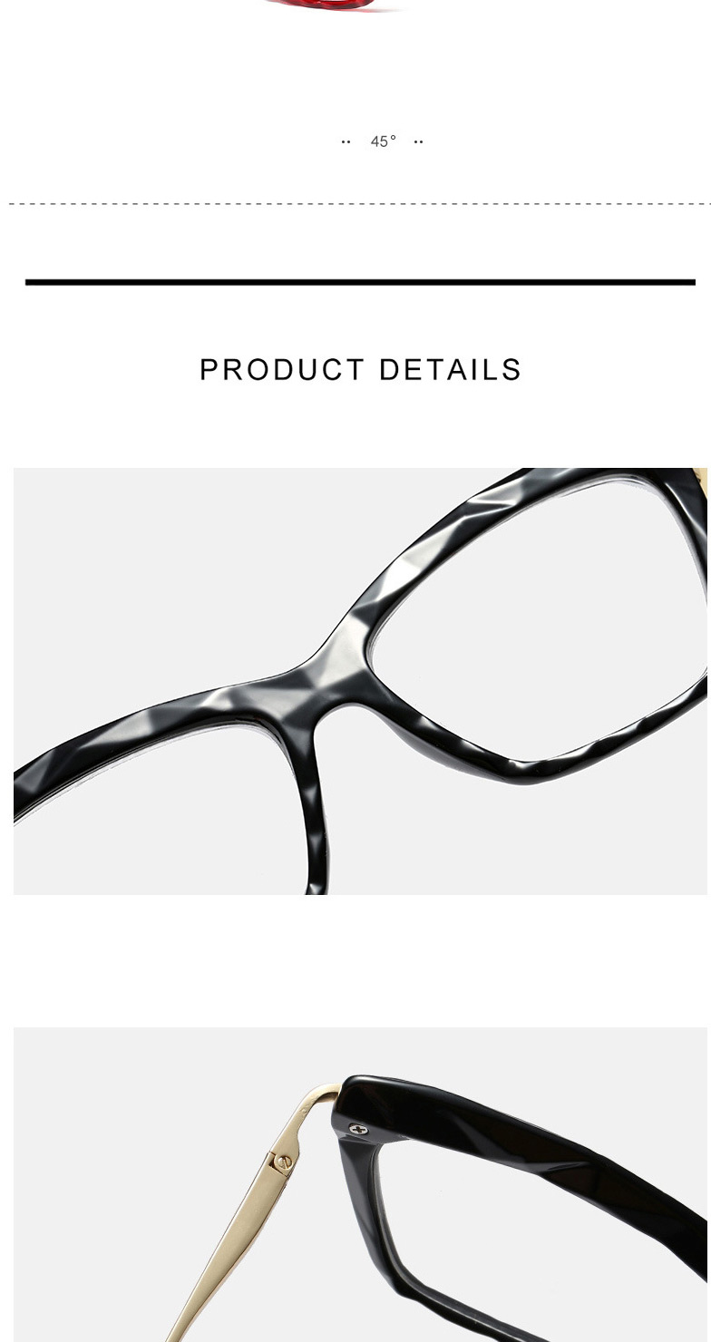 Fashion C4 Bright Black/transparent Transparent Multi-faceted Crystal Can Be Equipped With Myopia Glasses,Fashion Glasses