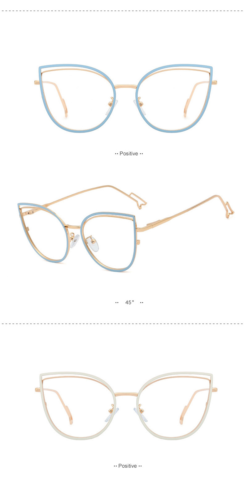 Fashion C5 Bright Black/anti-blue Light Metal Anti-blue Light Flat Mirror Can Be Equipped With Myopia,Fashion Glasses
