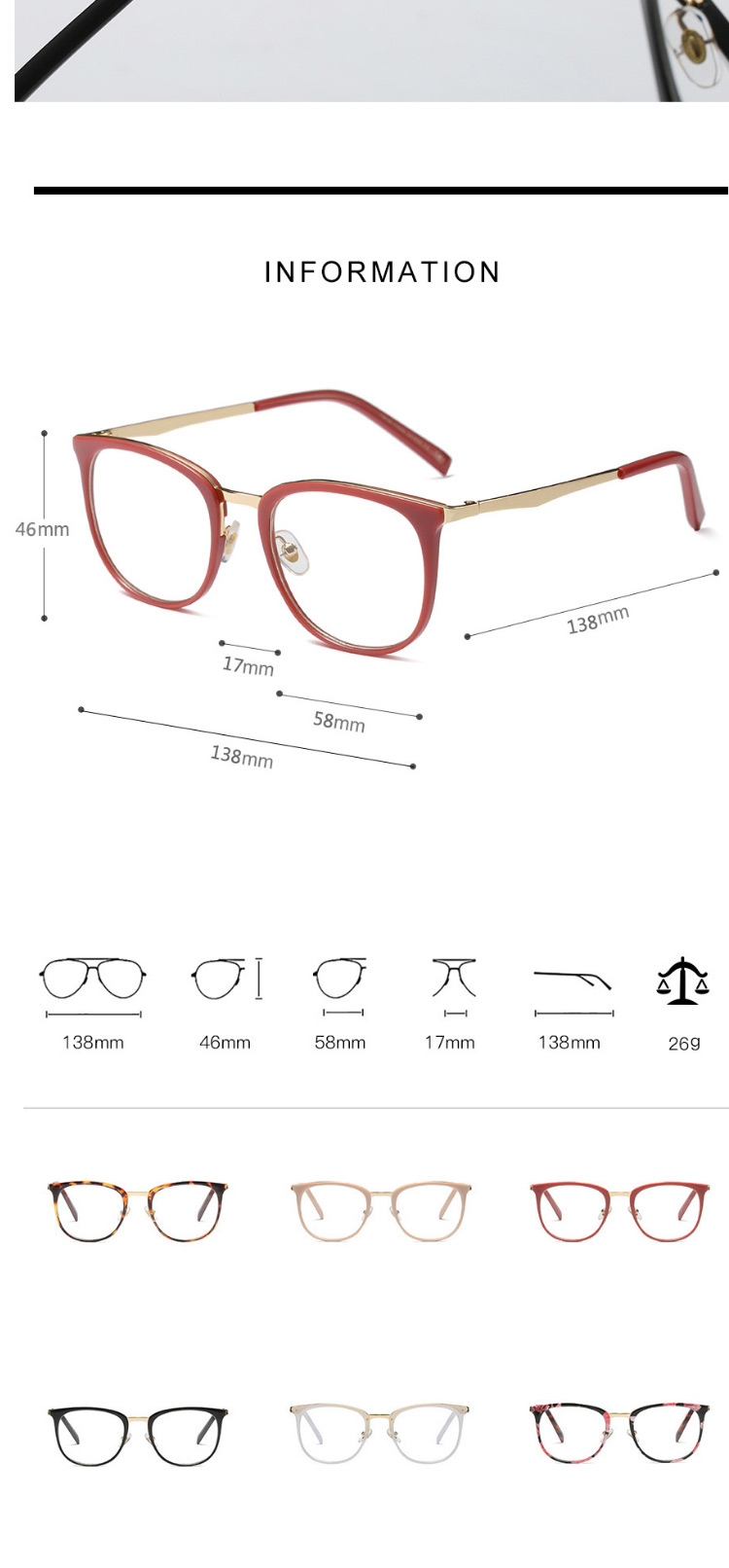Fashion C4 Bright Black/transparent Ultra-light Can Be Equipped With Myopia Round Frame,Fashion Glasses