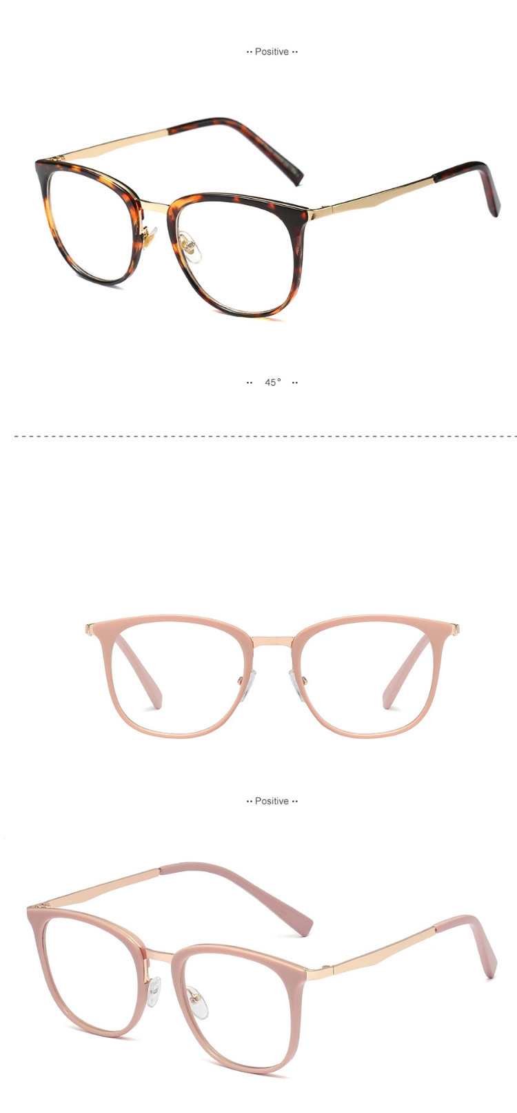Fashion C2-2 Khaki/transparent Ultra-light Can Be Equipped With Myopia Round Frame,Fashion Glasses