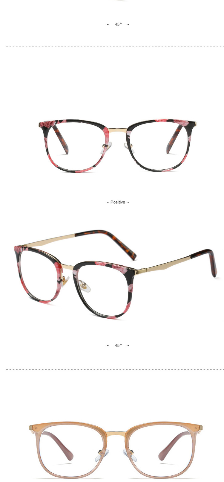 Fashion C2-2 Khaki/transparent Ultra-light Can Be Equipped With Myopia Round Frame,Fashion Glasses