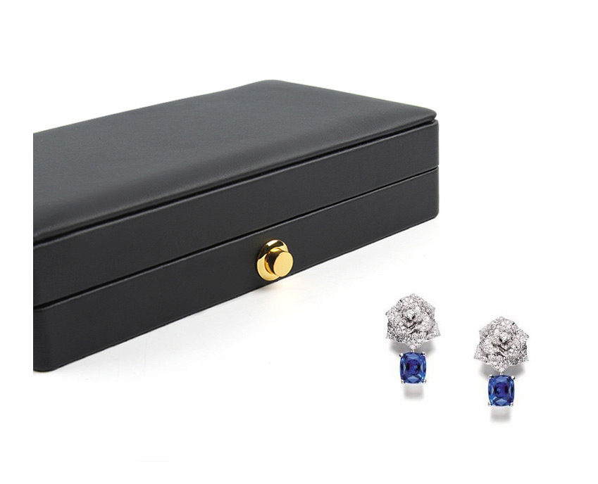 Fashion Black Leather 8-bit Jewelry Storage Box,Beads