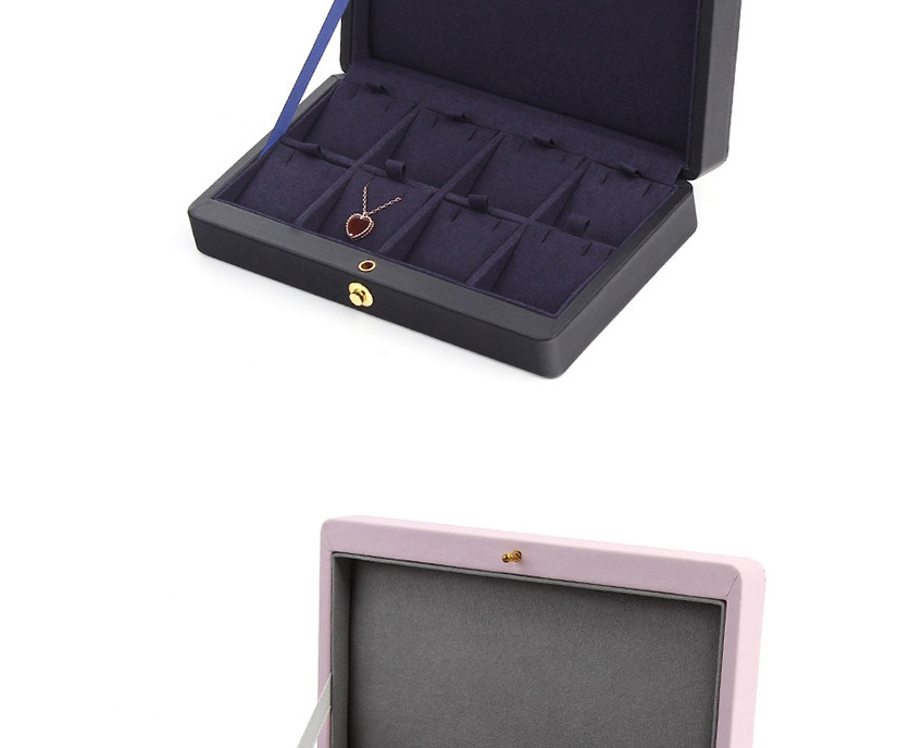 Fashion Black Leather 8-bit Jewelry Storage Box,Beads