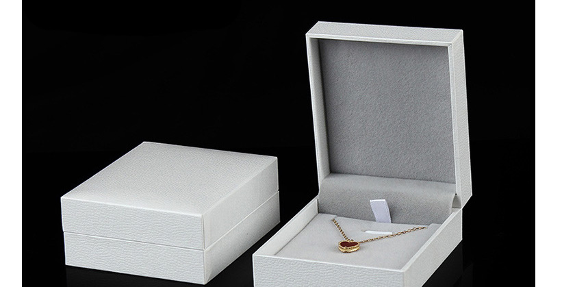 Fashion White Pendant Box White Leather-filled Paper Storage Box,Beads